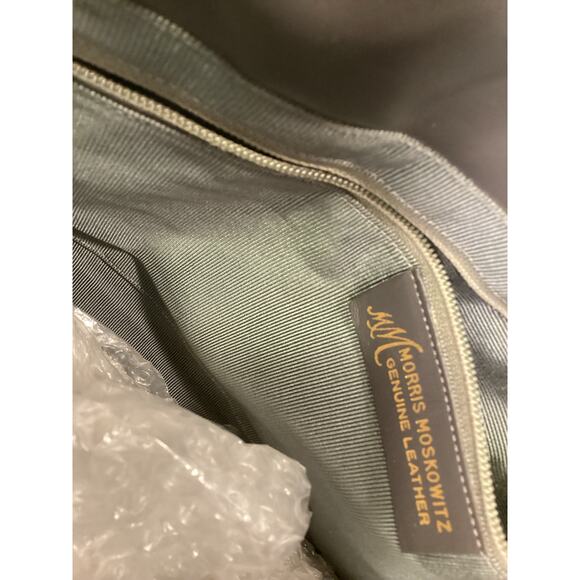 Morris Moskowitz Large Vintage Abstract Gray Shoulder Leather Bag 90's Clutch - Picture 4 of 7